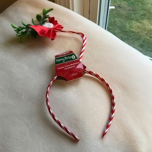 Merry Brite Christmas Headband Candy Cane Mistletoe